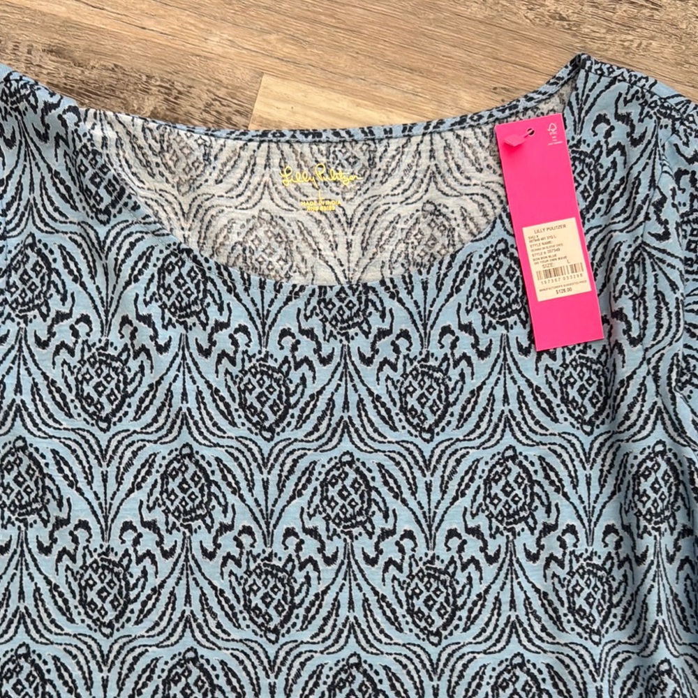 Lilly Pulitzer Blue Patterned Casual Dress - Picture 2 of 4
